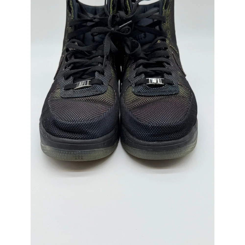 Nike Lunar Force 1 High‎ Black Iridescent Mesh Sneakers  Mens 12